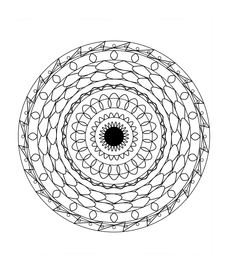 Sacred Lotus Geometry Mandala Coloring Page Free Svg