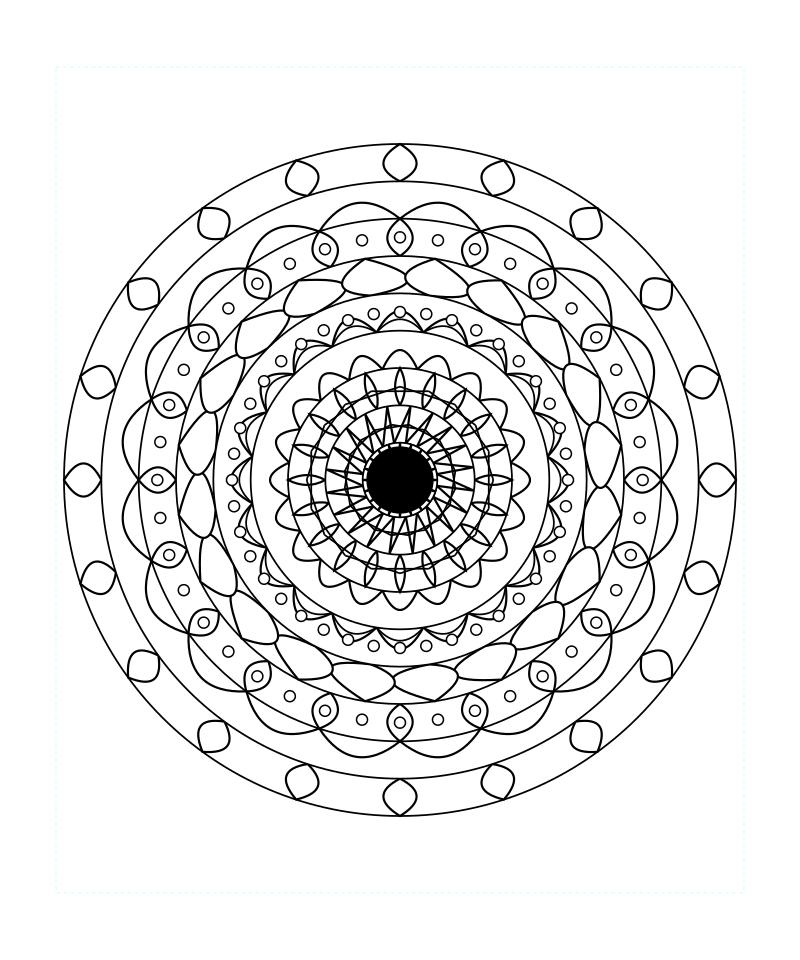 Sacred Lotus Geometry Mandala Coloring Page