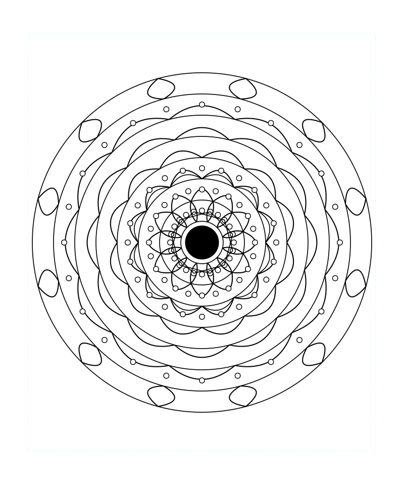 Sacred Lotus Pattern Mandala Coloring Page