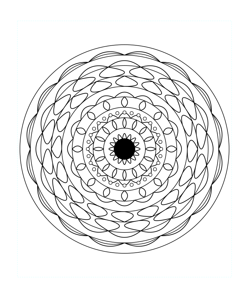 Sacred Lotus Symmetry Mandala Coloring Page