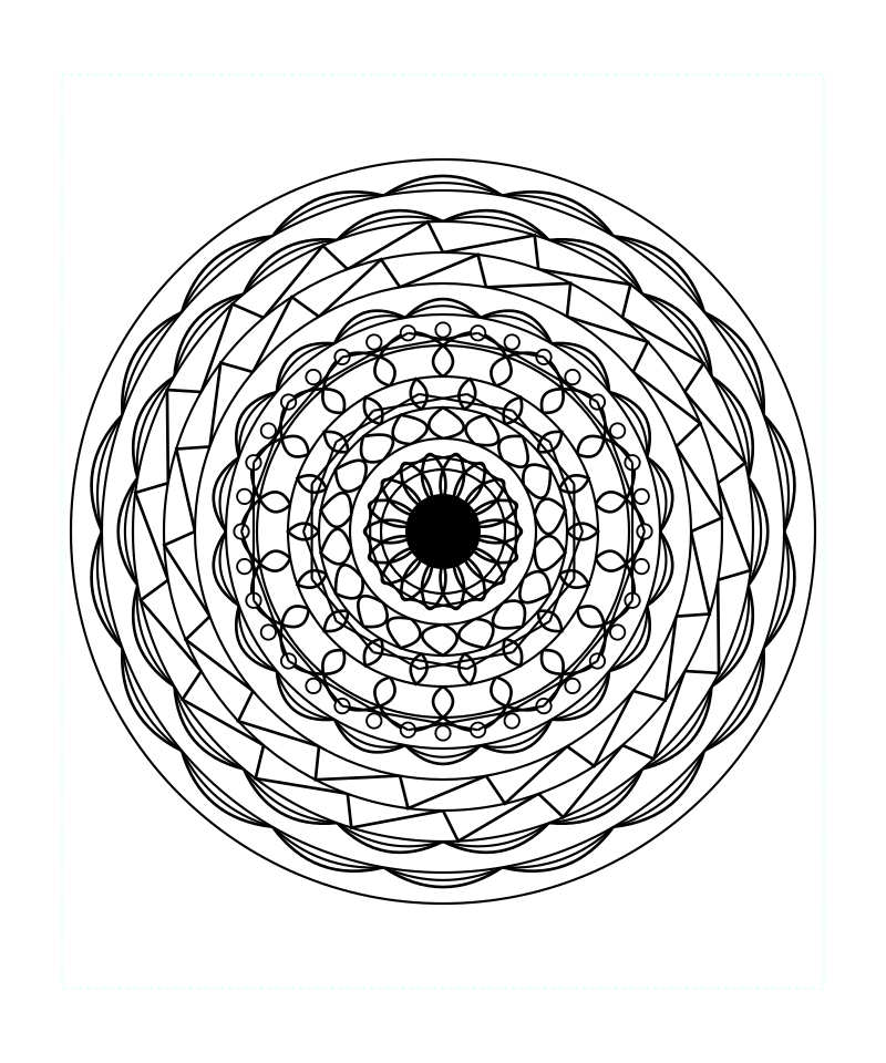 Sacred Lunar Geometry Pattern Coloring Page