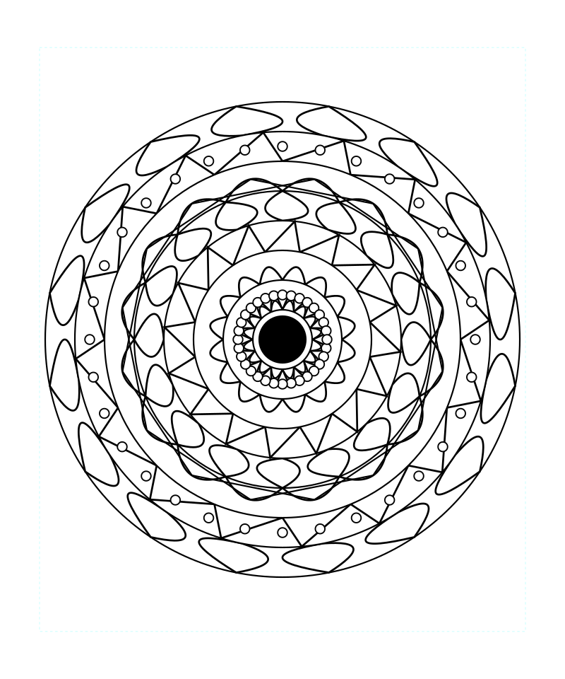 Sacred Lunar Pattern Mandala Coloring Page