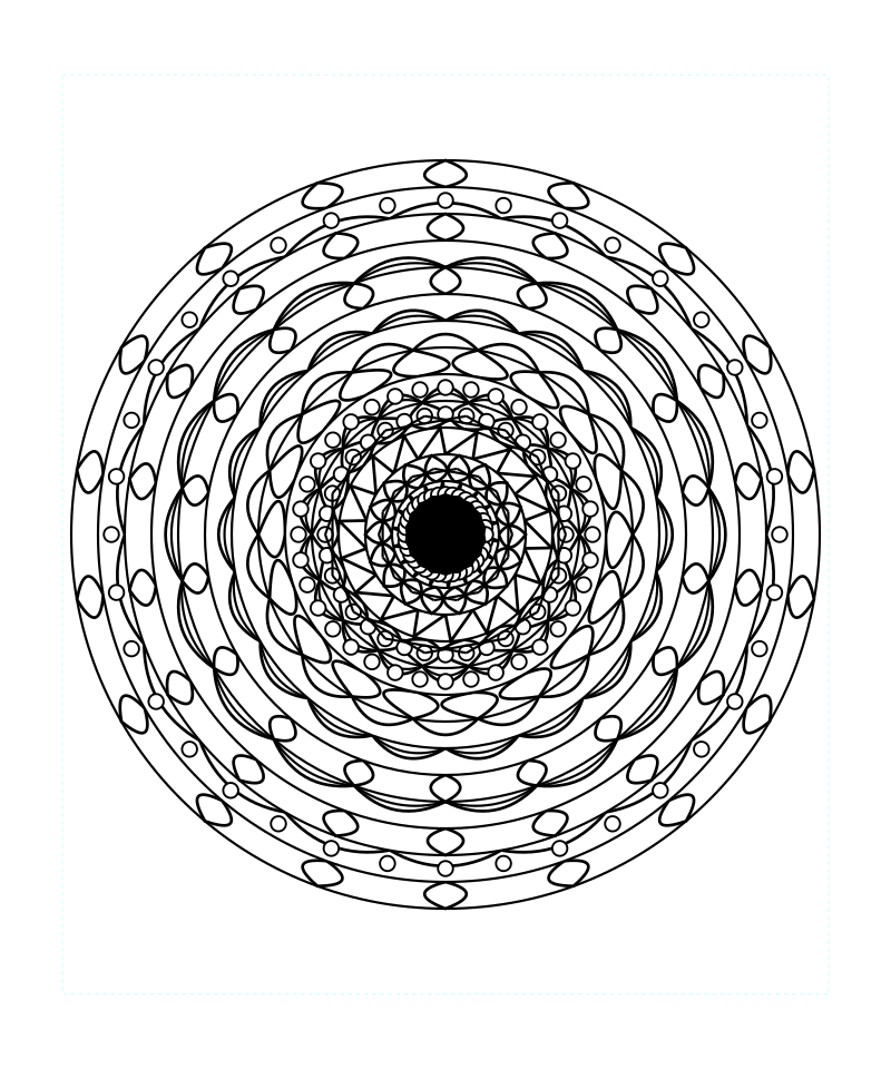 Sacred Mandala Symmetry Coloring Page