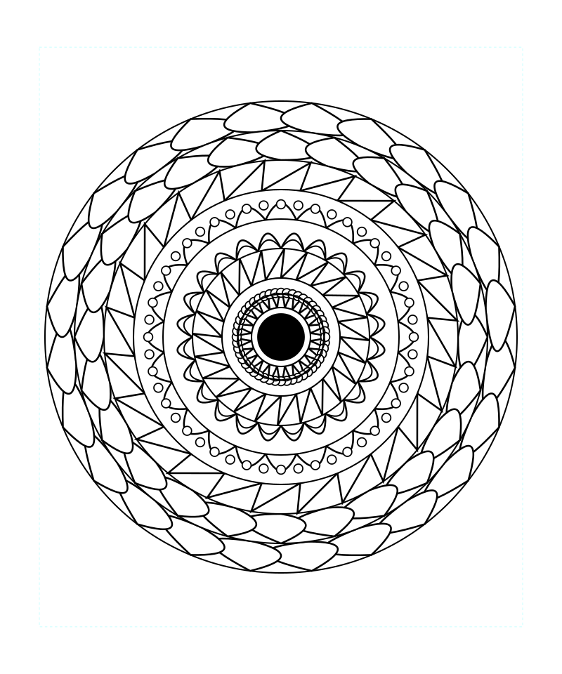 Sacred Mystic Bloom Mandala Coloring Page