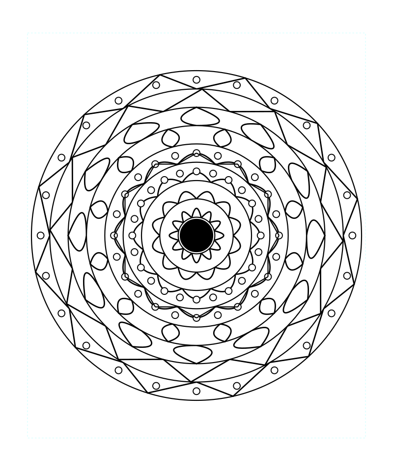 Sacred Mystic Star Mandala Coloring Page