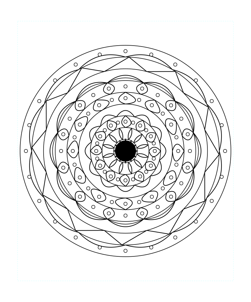 Sacred Peace Flower Mandala Coloring Page