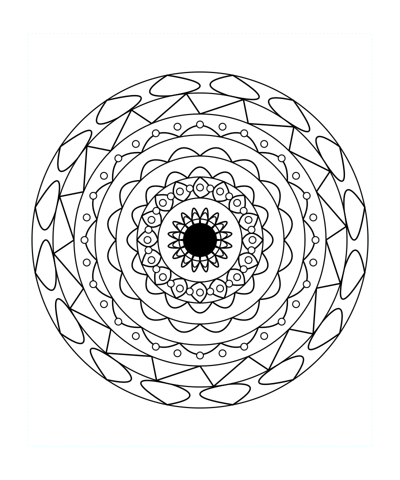 Sacred Peace Geometry Mandala Coloring Page