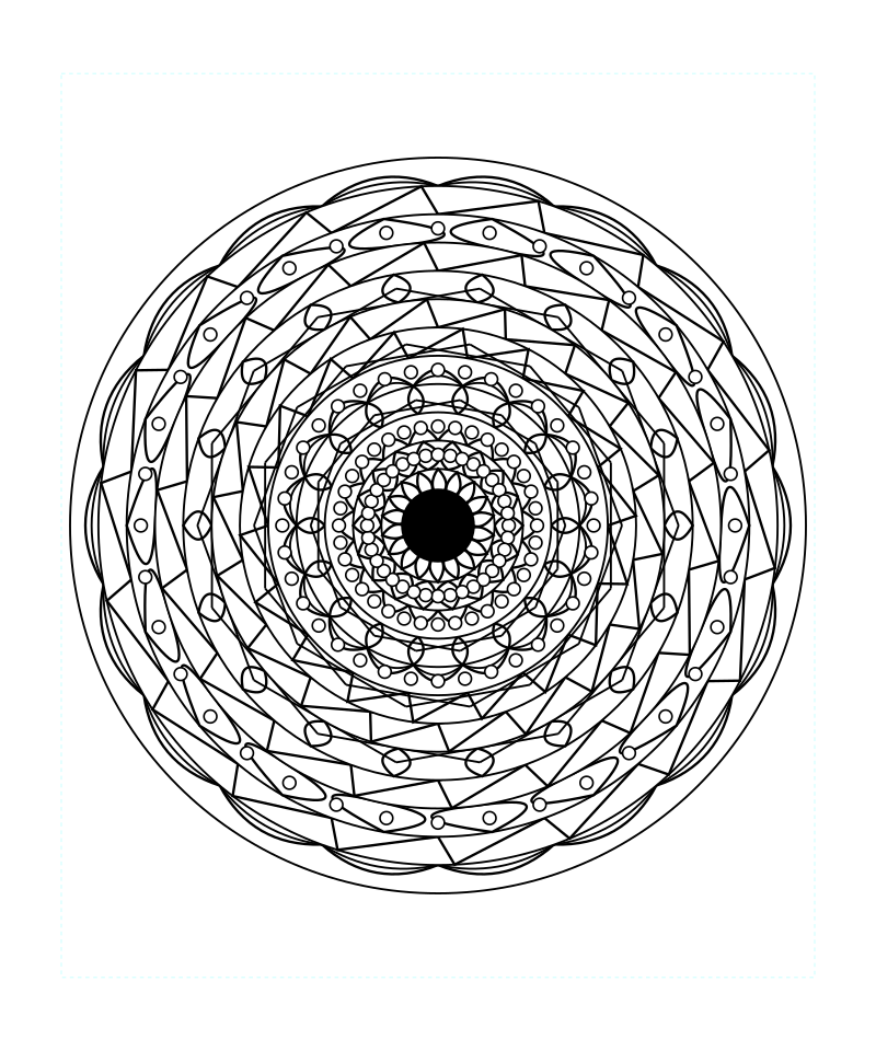 Sacred Peace Geometry Pattern Coloring Page