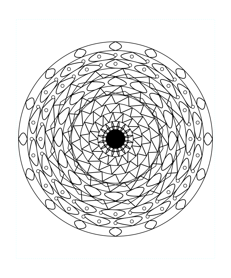 Sacred Peace Symmetry Mandala Coloring Page