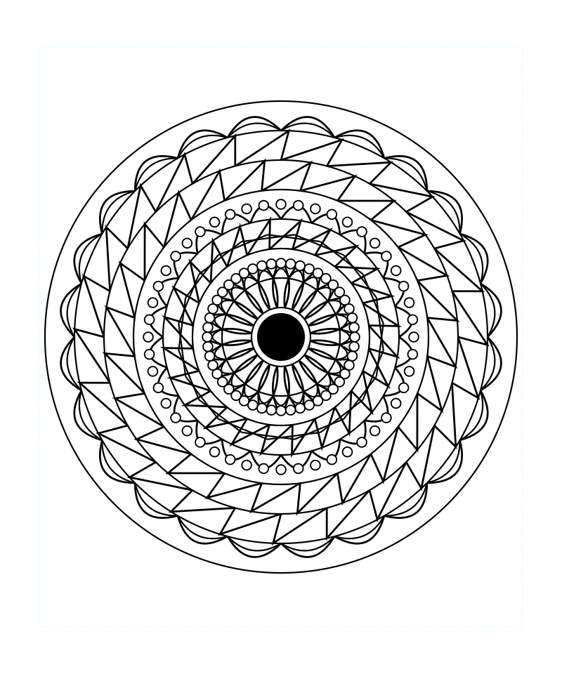 Sacred Peaceful Flower Mandala Coloring Page