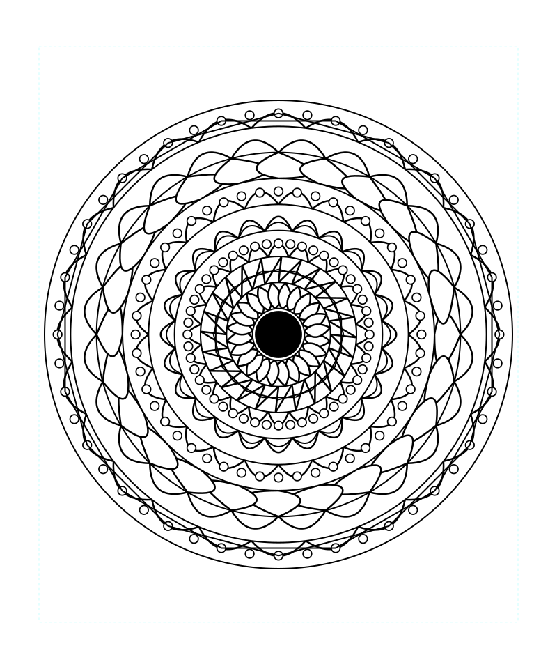 Sacred Radiant Circle Mandala Coloring Page
