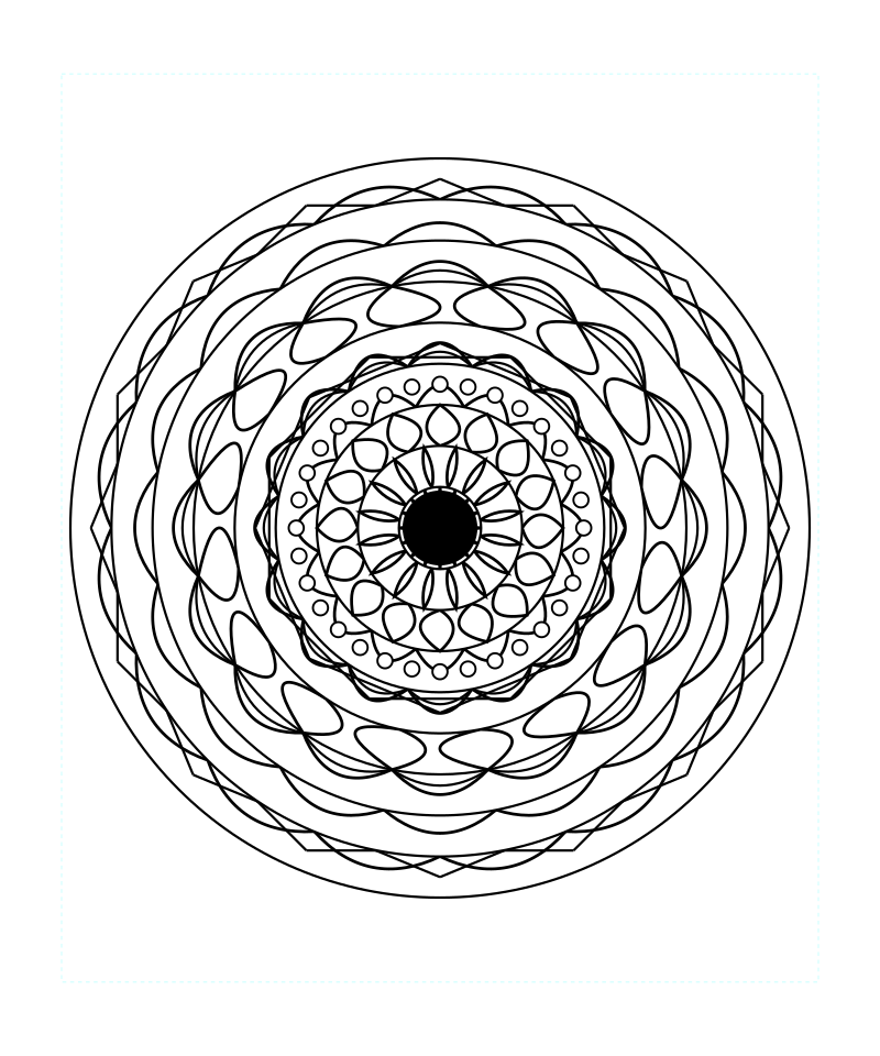 Sacred Radiant Flower Mandala Coloring Page