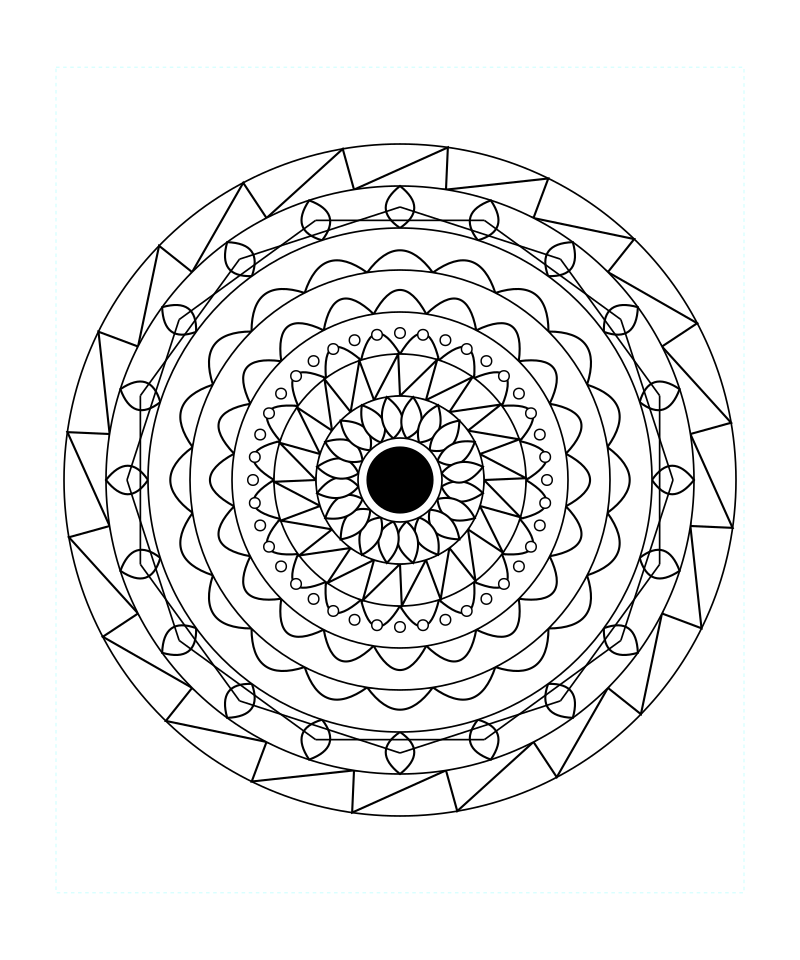 Sacred Serenity Symmetry Mandala Coloring Page