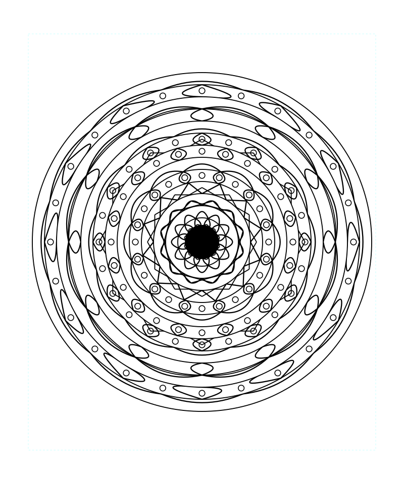 Sacred Spiral Geometry Mandala Coloring Page