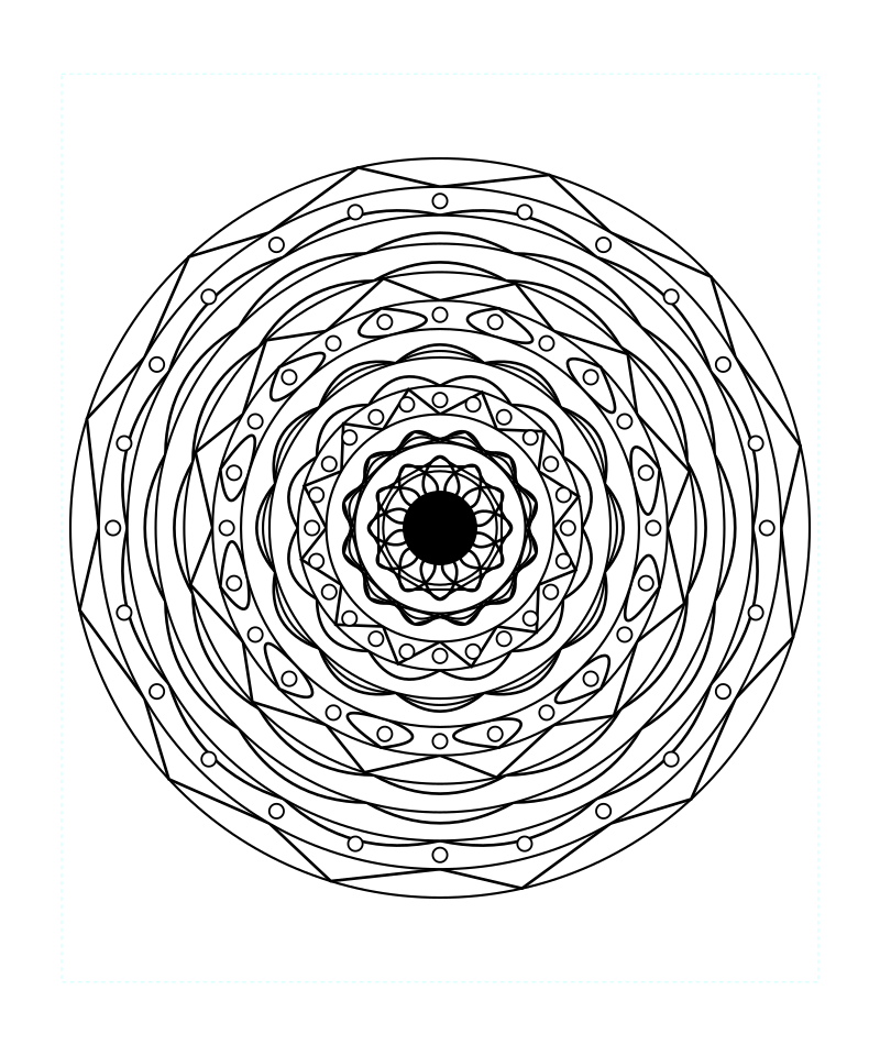 Sacred Spirit Geometry Pattern Coloring Page