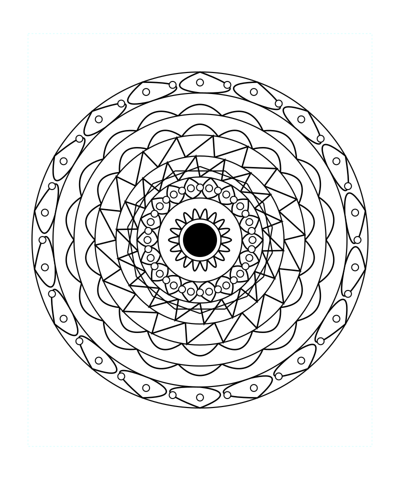 Sacred Star Symmetry Mandala Coloring Page
