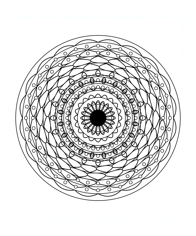 Sacred Temple Flower Mandala Coloring Page