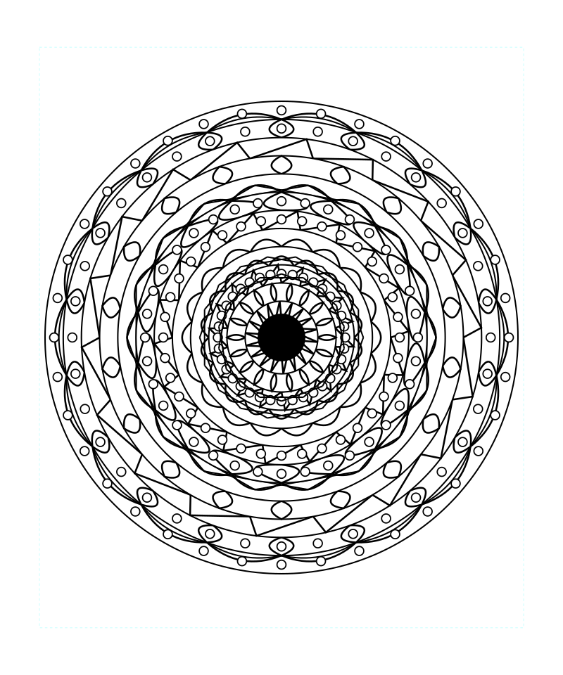 Sacred Temple Geometry Mandala Coloring Page