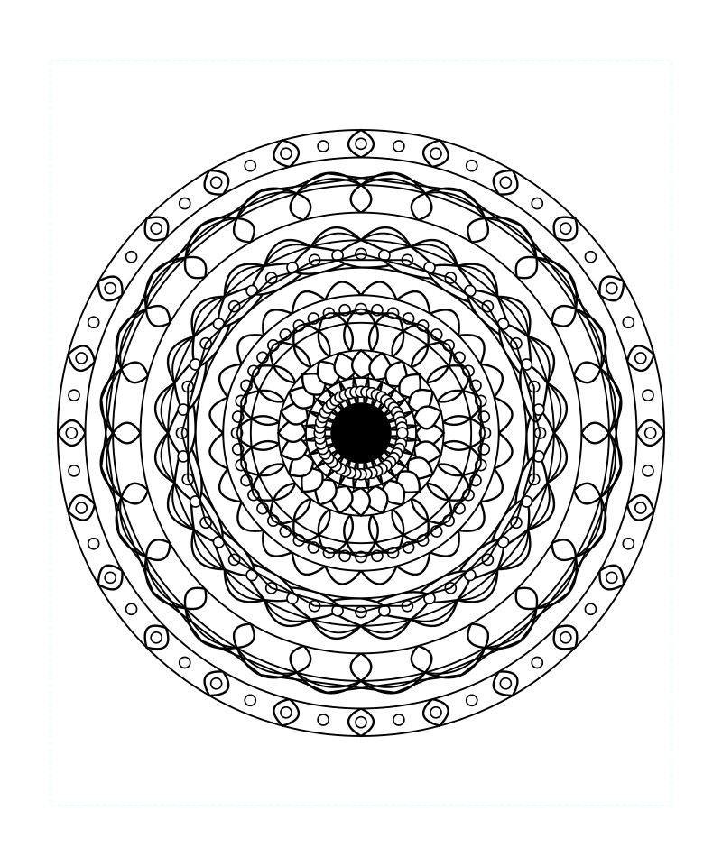 Sacred Temple Geometry Pattern Coloring Page