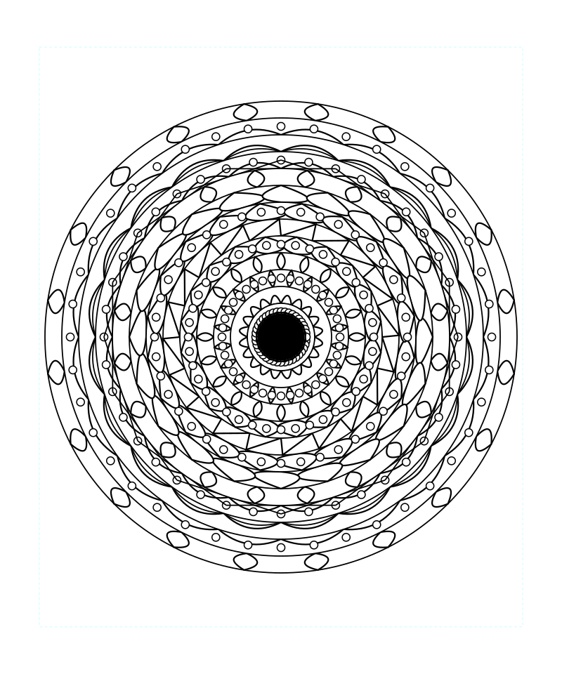 Sacred Temple Symmetry Mandala Coloring Page