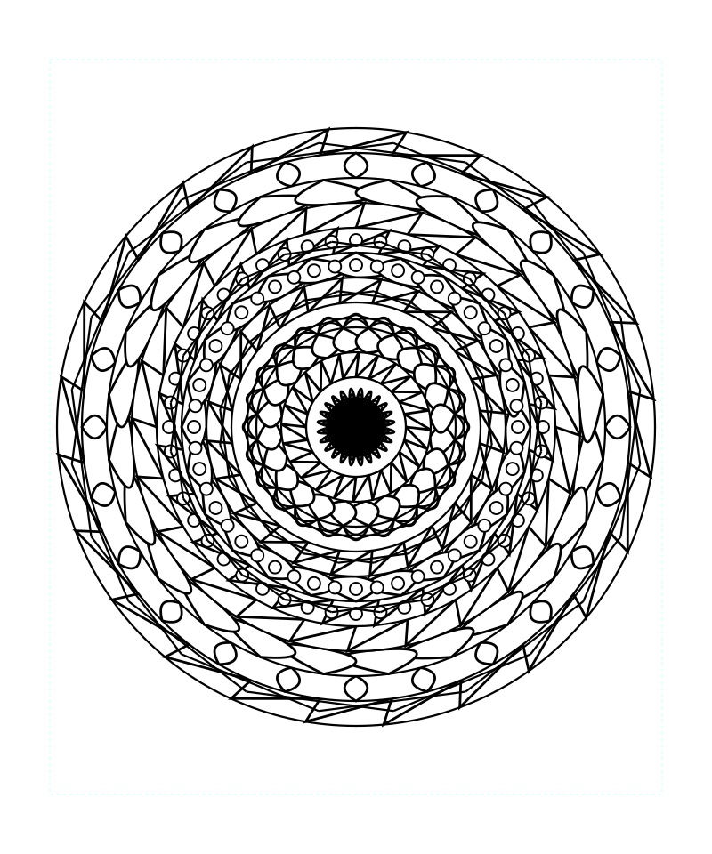 Sacred Tranquil Circle Mandala Coloring Page