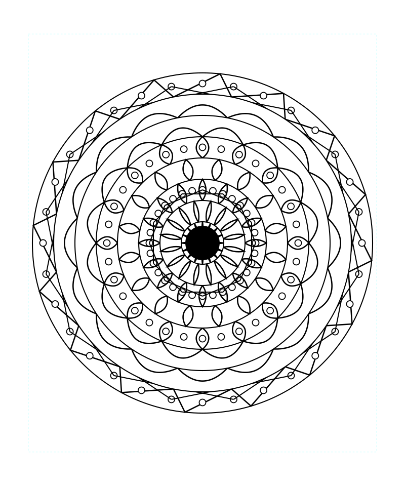 Sacred Universe Geometry Mandala Coloring Page Download