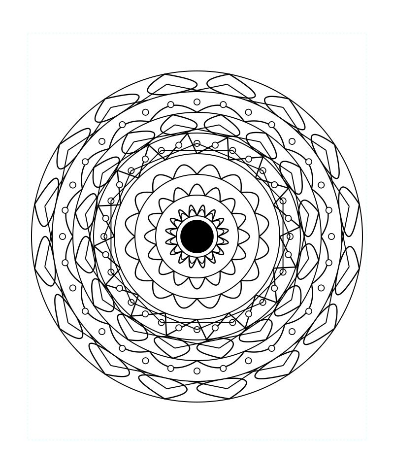 Sacred Universe Geometry Mandala Coloring Page