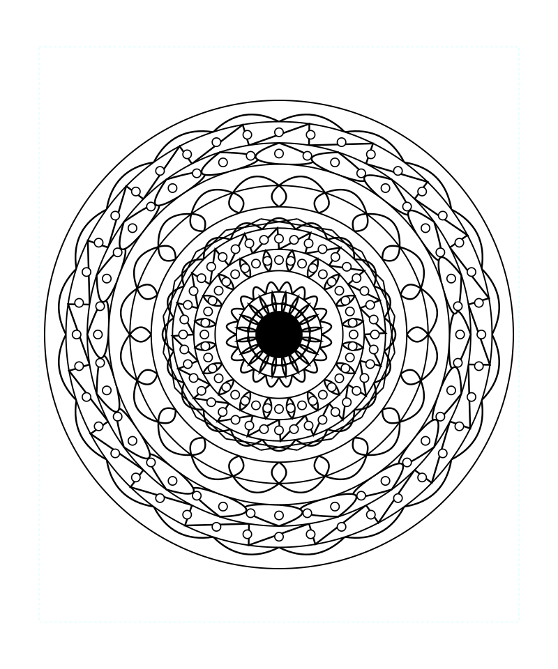 Sacred Wheel Geometry Mandala Coloring Page