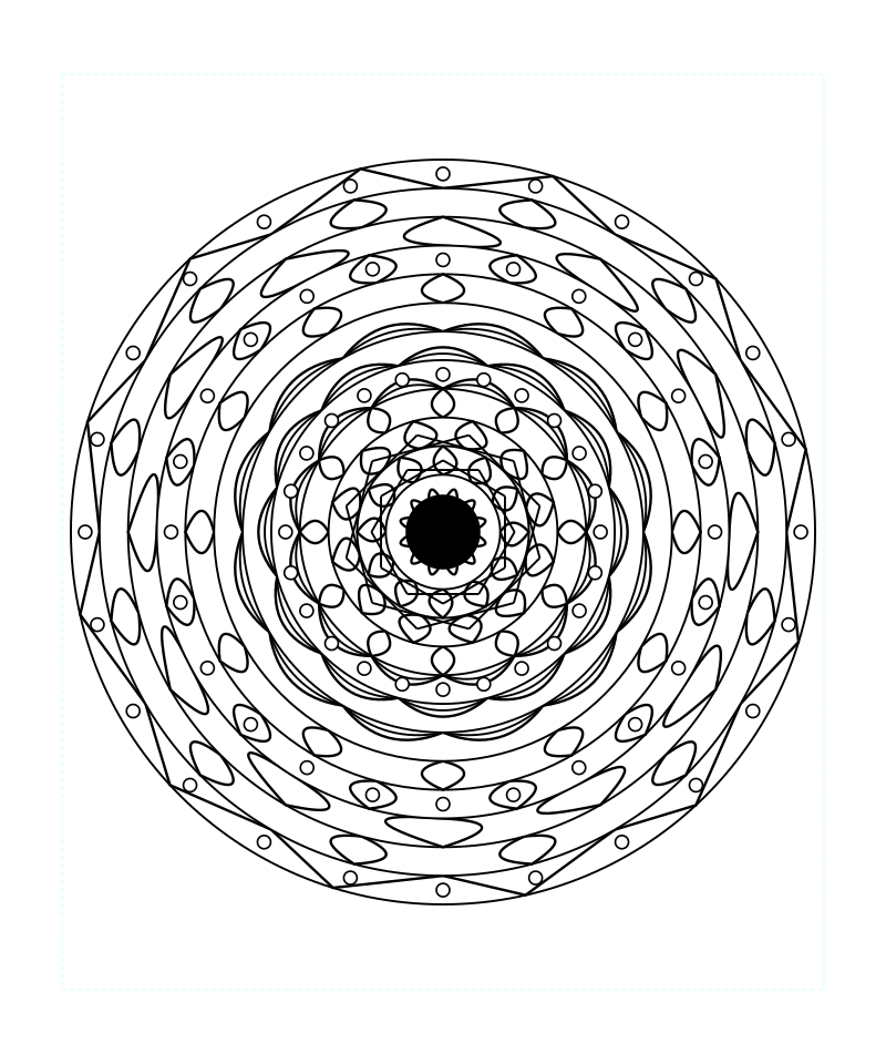 Sacred Zen Flower Mandala Coloring Page