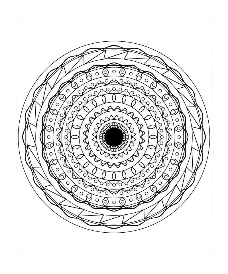 Sacred Zen Geometry Pattern Coloring Page