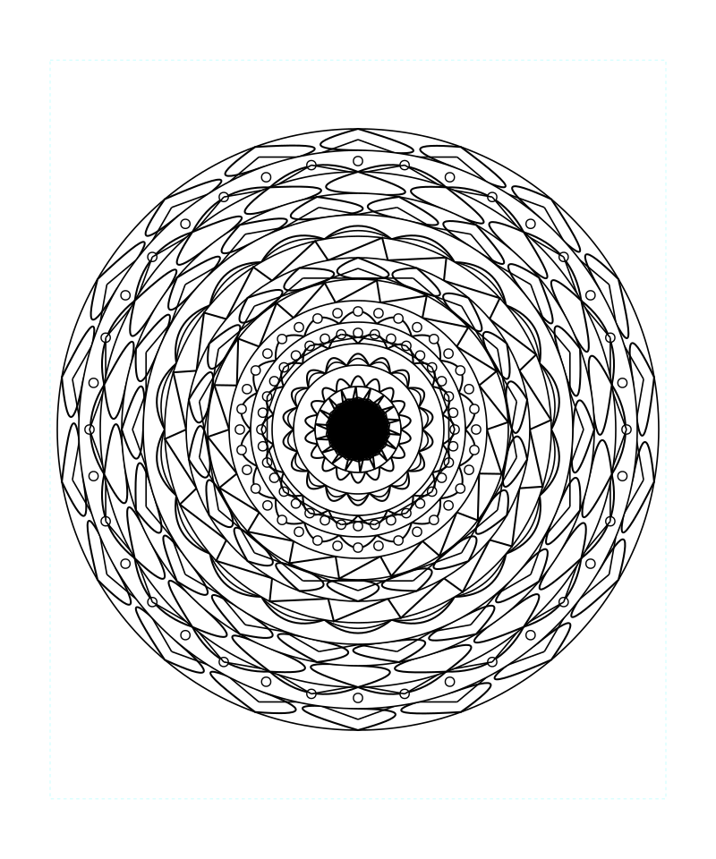 Sacred Zen Symmetry Mandala Coloring Page