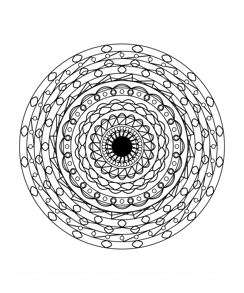 Star Geometry Mandala Decorative Art Coloring Page