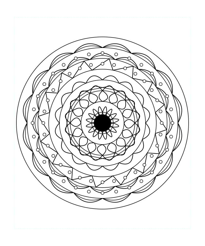 Star Geometry Mandala Detailed Pattern Coloring Page
