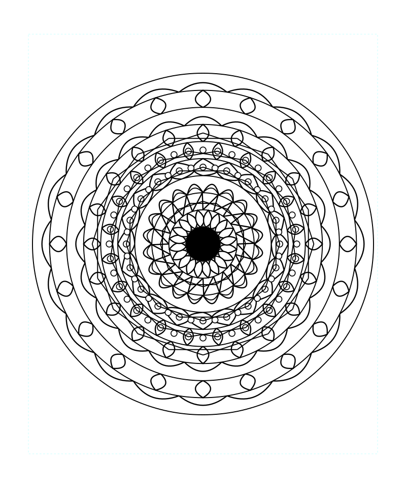 Star Geometry Mandala Intricate Line Art Coloring Page