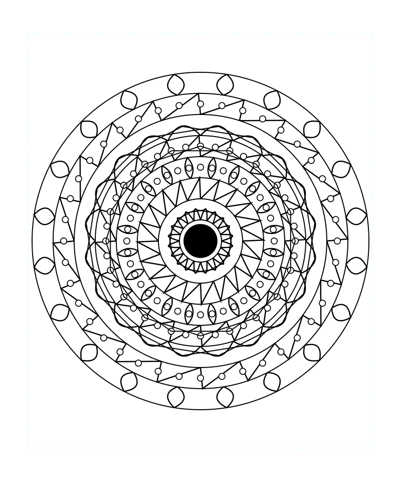 Star Geometry Mandala Pattern Coloring Page For Adults
