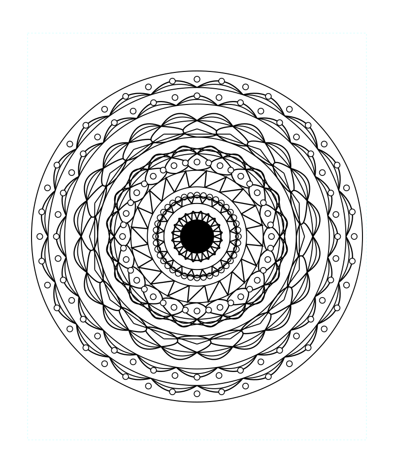 Star Sacred Geometry Mandala Intricate Adult Coloring Page