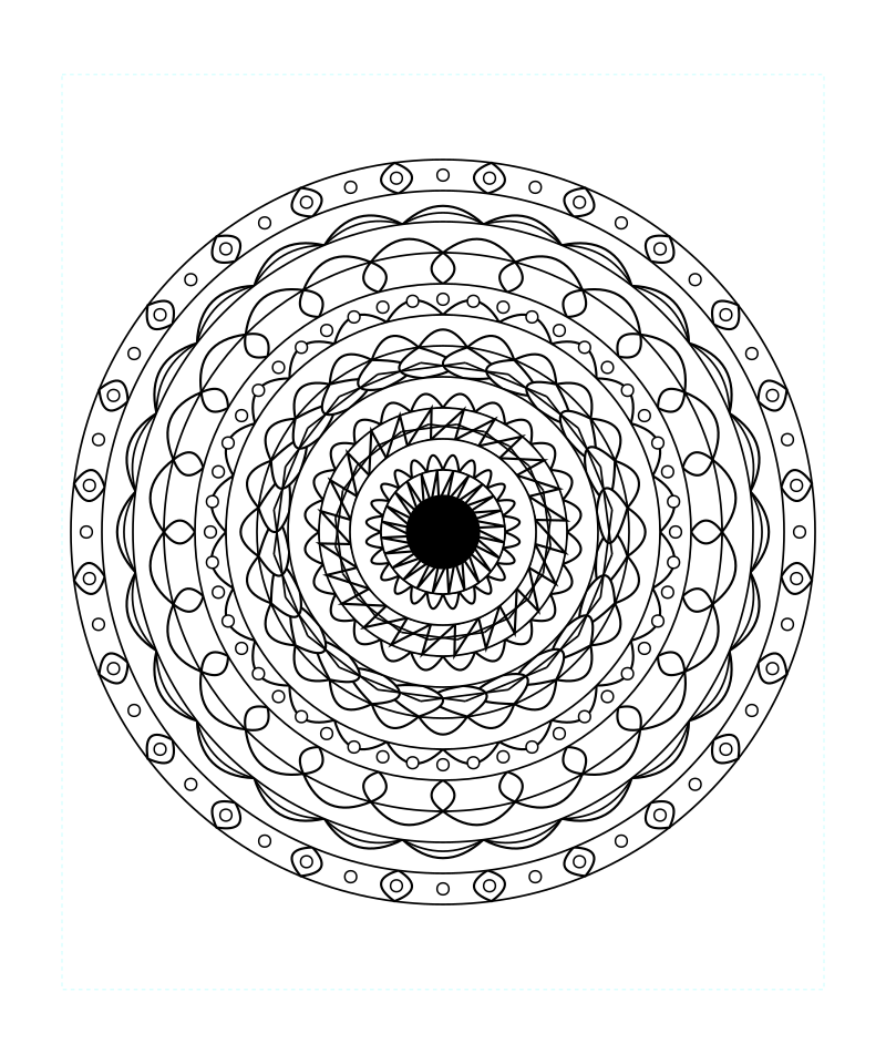 Star Sacred Geometry Mandala Meditation Coloring Page Free Svg