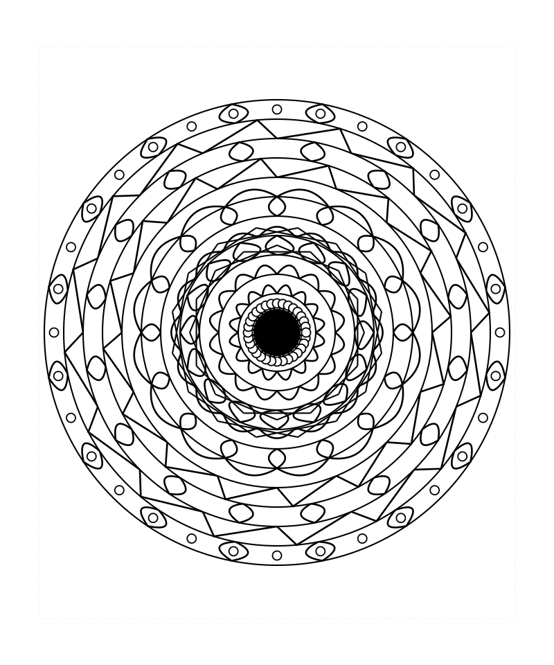 Stress Relief Sacred Geometry Mandala Coloring Page