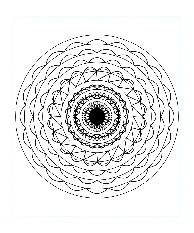 Stress Therapy Mandala Geometry Coloring Page Printable