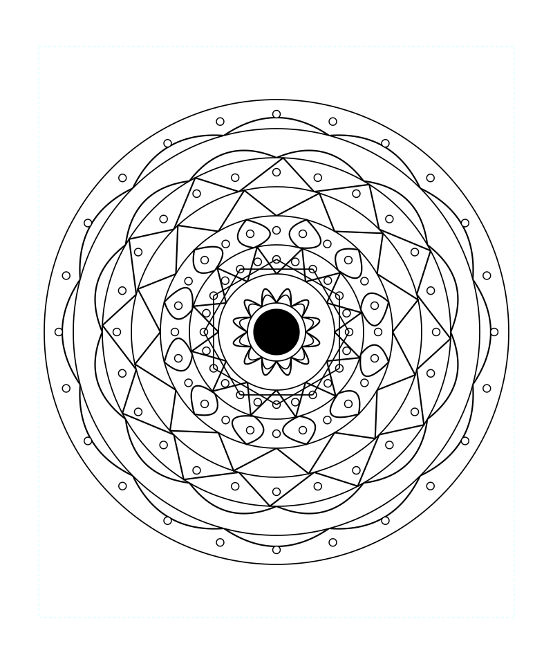 Sunburst Sacred Geometry Mandala Coloring Page