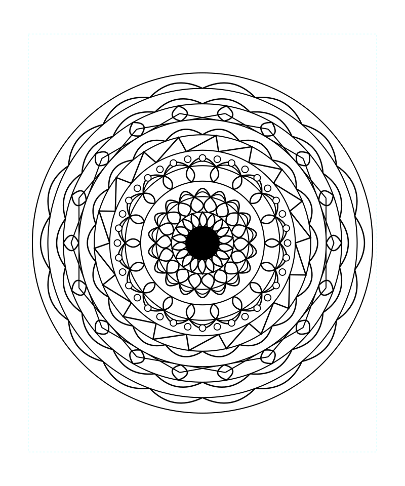 Symmetric Lotus Mandala Coloring Page