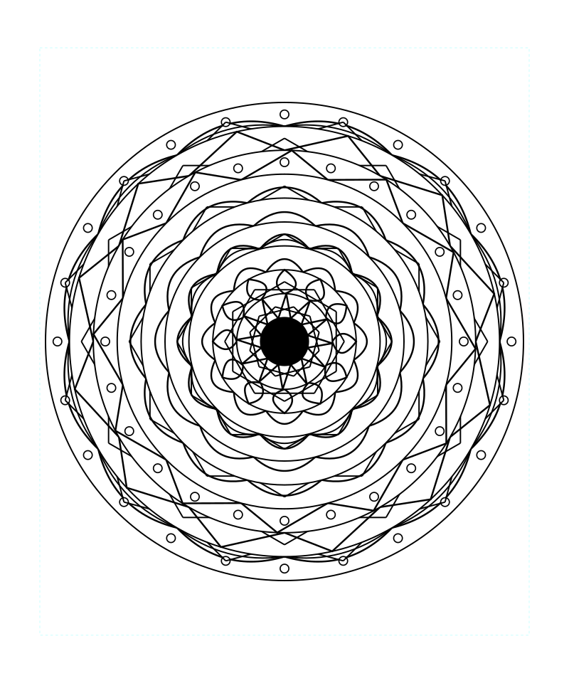 Temple Sacred Geometry Mandala Coloring Page