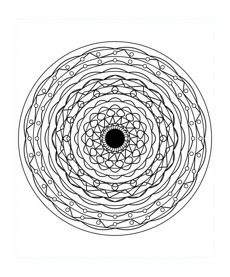 Therapeutic Sacred Geometry Mandala Mindfulness Coloring Page