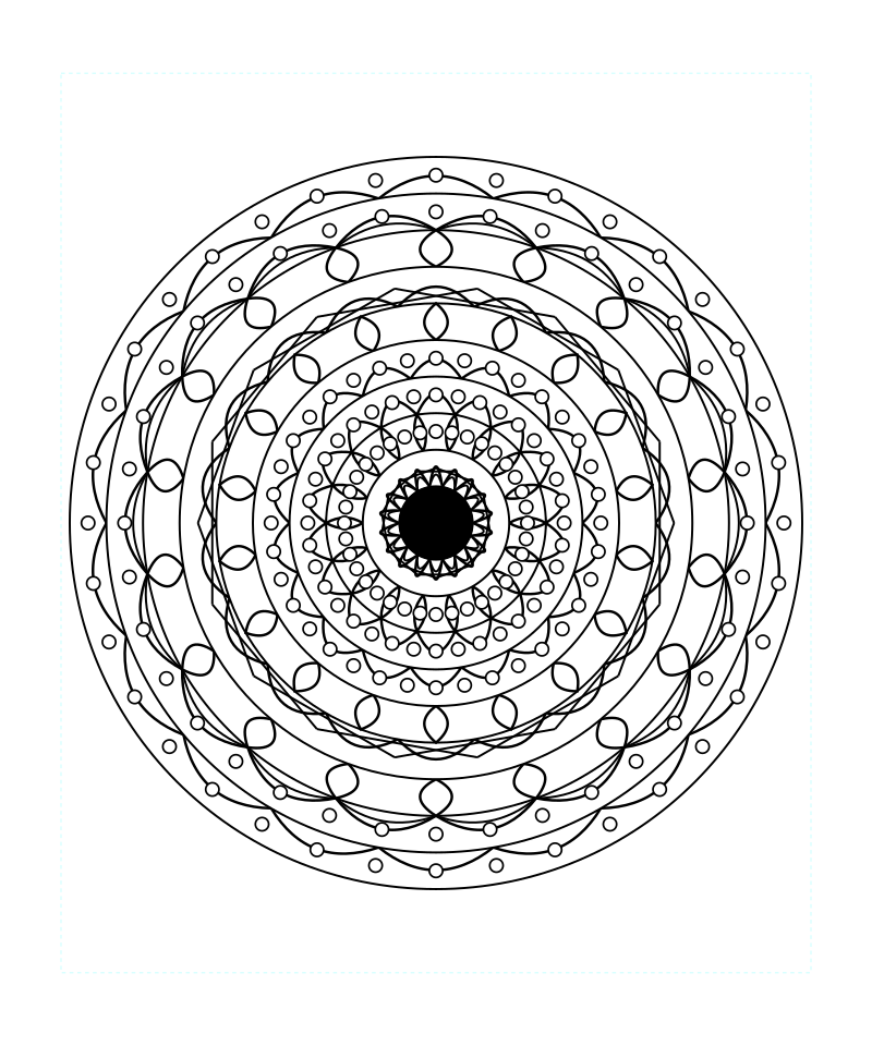 Therapy Mandala Geometry Coloring Page Download