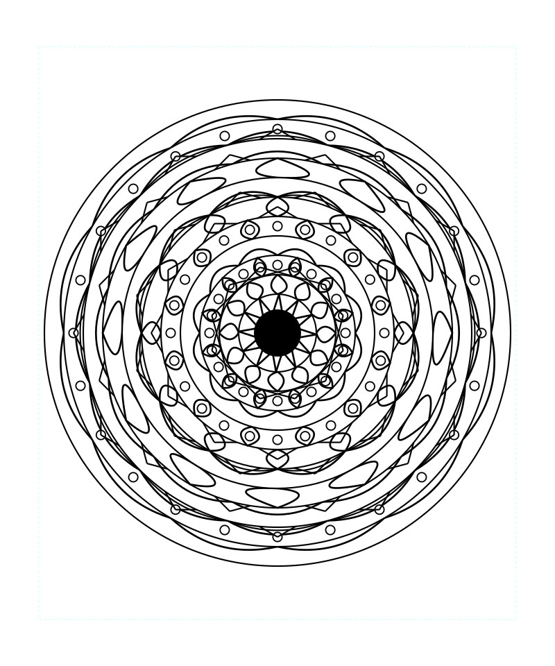 Tranquil Sacred Geometry Mandala Coloring Page