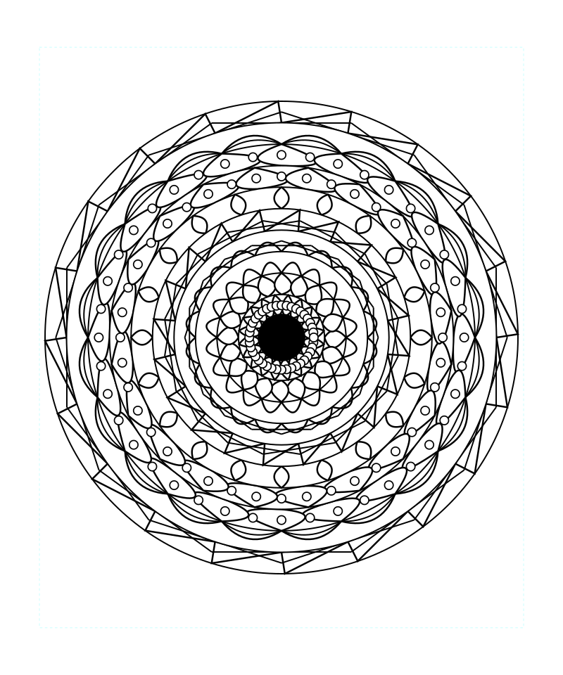 Zen Mandala Geometry Coloring Page Instant Download