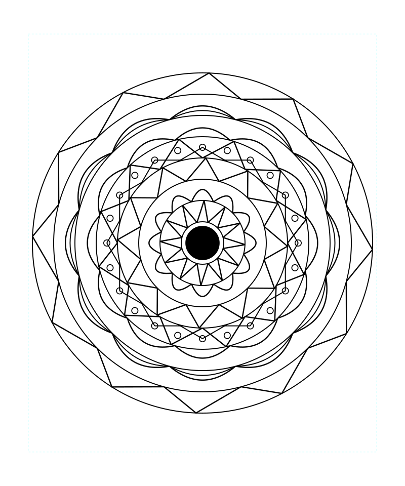 Zen Sacred Geometry Mandala Intricate Coloring Page