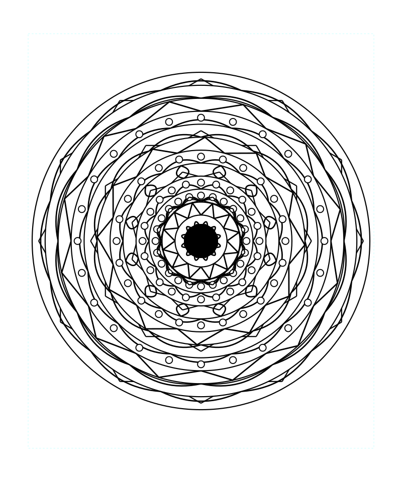 Zen Sacred Geometry Mandala Relaxing Coloring Page