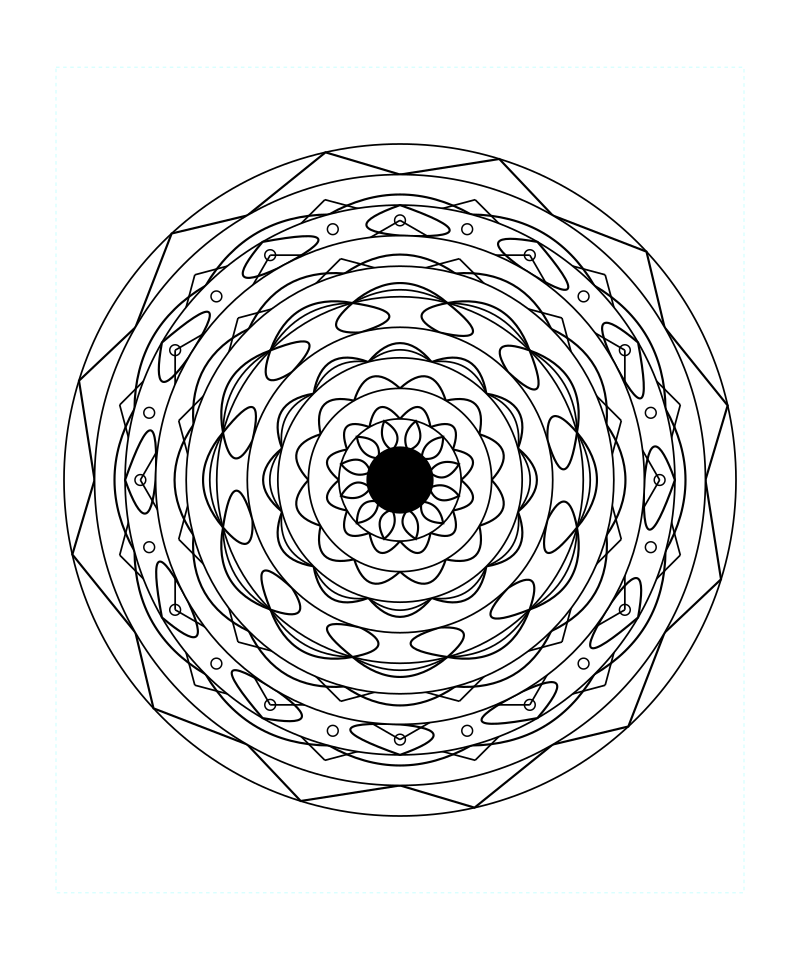 Zen Sacred Geometry Mandala Stress Relief Coloring Page